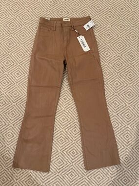 L'AGENCE Kendra High Rise Cropped Flared Jeans in Cappuccino